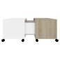 vidaXL Tavolino da Caffè Bianco e Rovere Sonoma 75x75x38 cm Truciolato
