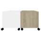 vidaXL Tavolino da Caffè Bianco e Rovere Sonoma 75x75x38 cm Truciolato