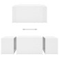 vidaXL Set 3 Tavolini ad Incastro Bianchi 60x60x38 cm in Truciolato vidaXL Set 3 Tavolini ad Incastro Bianchi 60x60x38 cm in Truciolato