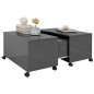 vidaXL Tavolino da Caffè Grigio Lucido 75x75x38 cm in Truciolato vidaXL Tavolino da Caffè Grigio Lucido 75x75x38 cm in Truciolato