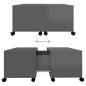 vidaXL Tavolino da Caffè Grigio Lucido 75x75x38 cm in Truciolato vidaXL Tavolino da Caffè Grigio Lucido 75x75x38 cm in Truciolato