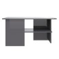 vidaXL Tavolino da Salotto Grigio Lucido 90x60x46,5 cm in Truciolato vidaXL Tavolino da Salotto Grigio Lucido 90x60x46,5 cm in Truciolato