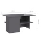 vidaXL Tavolino da Salotto Grigio Lucido 90x60x46,5 cm in Truciolato vidaXL Tavolino da Salotto Grigio Lucido 90x60x46,5 cm in Truciolato