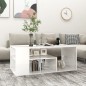 vidaXL Tavolino da Caffè Bianco Lucido 100x50x40 cm in Truciolato vidaXL Tavolino da Caffè Bianco Lucido 100x50x40 cm in Truciolato
