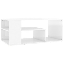 vidaXL Tavolino da Caffè Bianco Lucido 100x50x40 cm in Truciolato