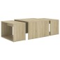 vidaXL Set 3 Tavolini ad Incastro Sonoma 60x60x38 cm in Truciolato vidaXL Set 3 Tavolini ad Incastro Sonoma 60x60x38 cm in Truciolato
