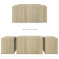 vidaXL Set 3 Tavolini ad Incastro Sonoma 60x60x38 cm in Truciolato vidaXL Set 3 Tavolini ad Incastro Sonoma 60x60x38 cm in Truciolato