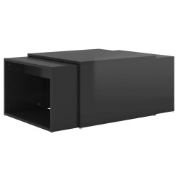 vidaXL Set 3 Tavolini ad Incastro Nero Lucido 60x60x38 cm Truciolato