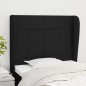 Testiera ad Orecchio Nera 93x23x118/128 cm in Tessuto Testiera ad Orecchio Nera 93x23x118/128 cm in Tessuto