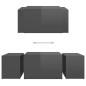 vidaXL Set 3 Tavolini ad Incastro Grigio Lucido 60x60x38 cm Truciolato vidaXL Set 3 Tavolini ad Incastro Grigio Lucido 60x60x38 cm Truciolato
