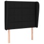 Testiera ad Orecchio Nera 93x23x118/128 cm in Tessuto Testiera ad Orecchio Nera 93x23x118/128 cm in Tessuto