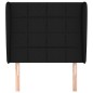 Testiera ad Orecchio Nera 93x23x118/128 cm in Tessuto Testiera ad Orecchio Nera 93x23x118/128 cm in Tessuto