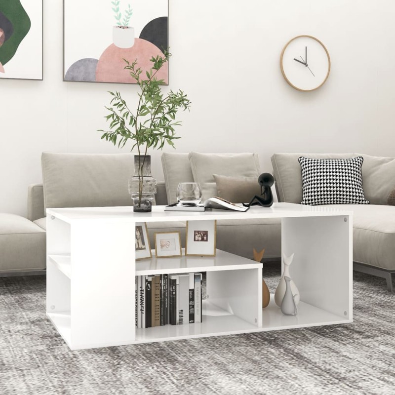 vidaXL Tavolino da Caffè Bianco 100x50x40 cm in Truciolato vidaXL Tavolino da Caffè Bianco 100x50x40 cm in Truciolato