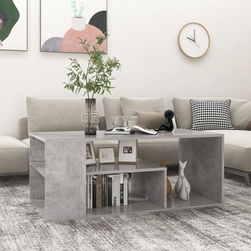 vidaXL Tavolino da Caffè Grigio Cemento 100x50x40 cm in Truciolato vidaXL Tavolino da Caffè Grigio Cemento 100x50x40 cm in Truciolato