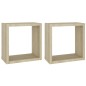vidaXL Mensole da Parete a Cubo 2 pz Rovere Sonoma 30x15x30 cm