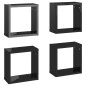 vidaXL Mensole Parete a Cubo 4 pz Nero Lucido 30x15x30 cm vidaXL Mensole Parete a Cubo 4 pz Nero Lucido 30x15x30 cm