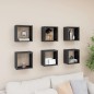 vidaXL Mensole Parete a Cubo 6 pz Grigio Lucido 26x15x26 cm vidaXL Mensole Parete a Cubo 6 pz Grigio Lucido 26x15x26 cm