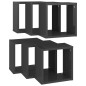vidaXL Mensole Parete a Cubo 6 pz Grigio Lucido 26x15x26 cm vidaXL Mensole Parete a Cubo 6 pz Grigio Lucido 26x15x26 cm