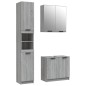 Set Mobili da Bagno 3 pz Grigio Sonoma in Legno Multistrato Set Mobili da Bagno 3 pz Grigio Sonoma in Legno Multistrato