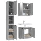 Set Mobili da Bagno 3 pz Grigio Sonoma in Legno Multistrato Set Mobili da Bagno 3 pz Grigio Sonoma in Legno Multistrato