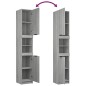 Set Mobili da Bagno 3 pz Grigio Sonoma in Legno Multistrato Set Mobili da Bagno 3 pz Grigio Sonoma in Legno Multistrato
