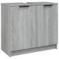Set Mobili da Bagno 3 pz Grigio Sonoma in Legno Multistrato Set Mobili da Bagno 3 pz Grigio Sonoma in Legno Multistrato