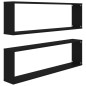 vidaXL Mensole Parete a Cubo 2 pz Nere 100x15x30 cm Legno Multistrato