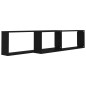 vidaXL Mensole Parete a Cubo 2 pz Nere 100x15x30 cm Legno Multistrato