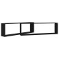vidaXL Mensole Parete a Cubo 2 pz Nere 100x15x30 cm Legno Multistrato