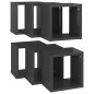 vidaXL Mensole Parete a Cubo 6 pz Grigio Lucido 22x15x22 cm vidaXL Mensole Parete a Cubo 6 pz Grigio Lucido 22x15x22 cm