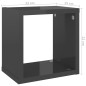 vidaXL Mensole Parete a Cubo 6 pz Grigio Lucido 22x15x22 cm vidaXL Mensole Parete a Cubo 6 pz Grigio Lucido 22x15x22 cm