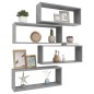 vidaXL Mensole Parete a Cubo 4 pz Grigio Cemento 60x15x23 cm in Truciolato vidaXL Mensole Parete a Cubo 4 pz Grigio Cemento 60x15x23 cm in Truciolato