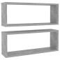 vidaXL Mensole Parete a Cubo 2pz Grigio Cemento 60x15x23 cm Truciolato vidaXL Mensole Parete a Cubo 2pz Grigio Cemento 60x15x23 cm Truciolato