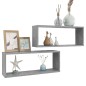 vidaXL Mensole Parete a Cubo 2pz Grigio Cemento 60x15x23 cm Truciolato vidaXL Mensole Parete a Cubo 2pz Grigio Cemento 60x15x23 cm Truciolato