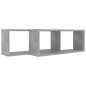 vidaXL Mensole Parete a Cubo 2pz Grigio Cemento 60x15x23 cm Truciolato vidaXL Mensole Parete a Cubo 2pz Grigio Cemento 60x15x23 cm Truciolato