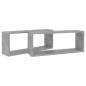 vidaXL Mensole Parete a Cubo 2pz Grigio Cemento 60x15x23 cm Truciolato vidaXL Mensole Parete a Cubo 2pz Grigio Cemento 60x15x23 cm Truciolato