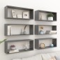vidaXL Mensole Parete a Cubo 6 pz Grigio Lucido 60x15x23 cm Truciolato vidaXL Mensole Parete a Cubo 6 pz Grigio Lucido 60x15x23 cm Truciolato