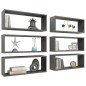 vidaXL Mensole Parete a Cubo 6 pz Grigio Lucido 60x15x23 cm Truciolato vidaXL Mensole Parete a Cubo 6 pz Grigio Lucido 60x15x23 cm Truciolato