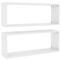 vidaXL Mensole Parete a Cubo 2 pz Bianco Lucido 60x15x23 cm Truciolato vidaXL Mensole Parete a Cubo 2 pz Bianco Lucido 60x15x23 cm Truciolato