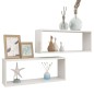 vidaXL Mensole Parete a Cubo 2 pz Bianco Lucido 60x15x23 cm Truciolato vidaXL Mensole Parete a Cubo 2 pz Bianco Lucido 60x15x23 cm Truciolato