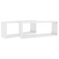 vidaXL Mensole Parete a Cubo 2 pz Bianco Lucido 60x15x23 cm Truciolato vidaXL Mensole Parete a Cubo 2 pz Bianco Lucido 60x15x23 cm Truciolato