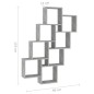 vidaXL Mensola da Parete a Cubo Grigio Cemento 90x15x119 cm Truciolato vidaXL Mensola da Parete a Cubo Grigio Cemento 90x15x119 cm Truciolato