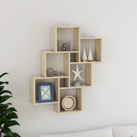 vidaXL Mensola da Parete a Cubo Rovere Sonoma 78x15x93 cm Truciolato
