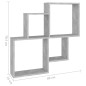 vidaXL Mensola da Parete a Cubo Grigio Cemento 80x15x78,5 cm Truciolato vidaXL Mensola da Parete a Cubo Grigio Cemento 80x15x78,5 cm Truciolato