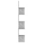 vidaXL Scaffale Angolare Parete Grigio Cemento20x20x127,5cm Truciolato