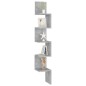 vidaXL Scaffale Angolare Parete Grigio Cemento20x20x127,5cm Truciolato