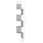 vidaXL Scaffale Angolare Parete Grigio Cemento20x20x127,5cm Truciolato