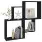 vidaXL Mensola da Parete a Cubo Nero 80x15x78,5 cm Truciolato vidaXL Mensola da Parete a Cubo Nero 80x15x78,5 cm Truciolato