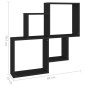 vidaXL Mensola da Parete a Cubo Nero 80x15x78,5 cm Truciolato vidaXL Mensola da Parete a Cubo Nero 80x15x78,5 cm Truciolato