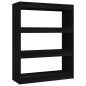vidaXL Libreria/Divisorio Nero 100x30x103 cm in Legno Massello di Pino